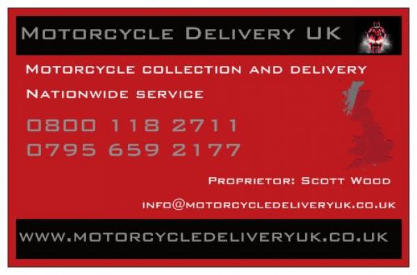 Motorcycle Delivery UK business cards front