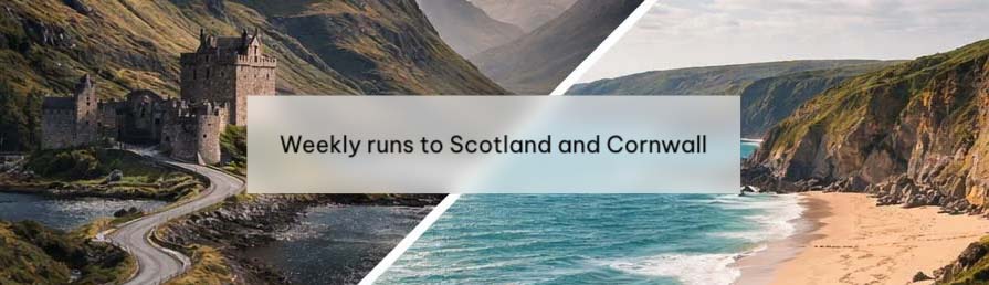 motorcycle delivery UK - weekly runs to scotland and cornwall