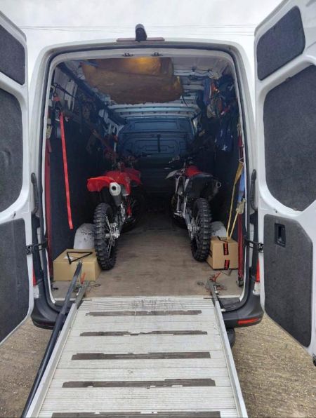 motorcycle transport uk - bikes secure and ready for transport