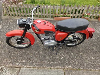 Classic BSA C15 collected as part of a motorcycle delivery and collection route